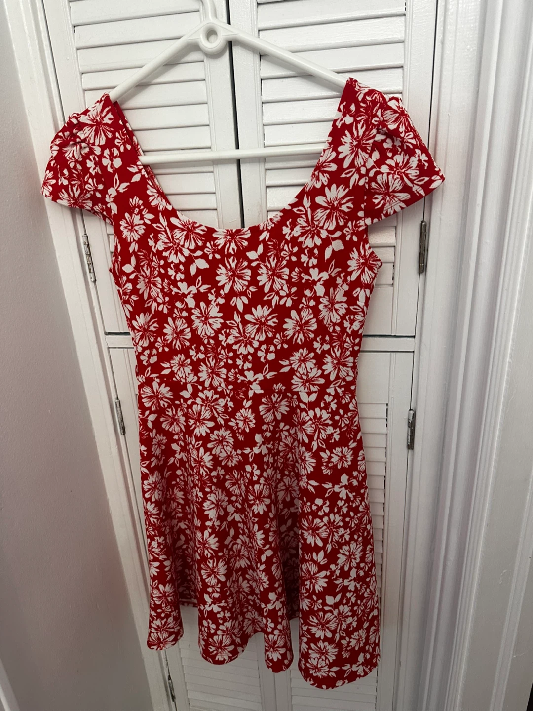 Red Floral Print Mini Dress - photo 2
