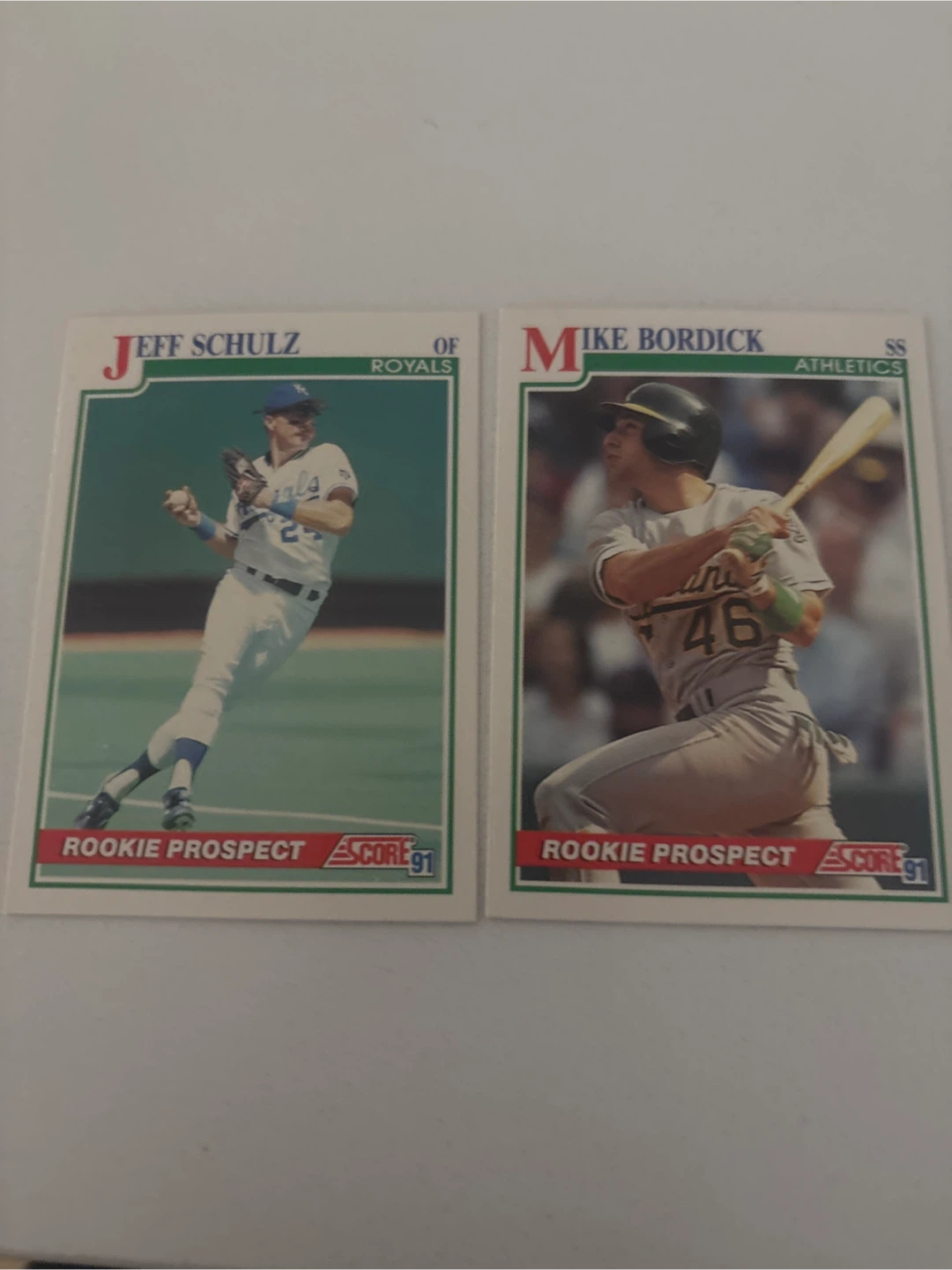 Jeff Schulz and Mike bordick rookie prospect card - photo 2