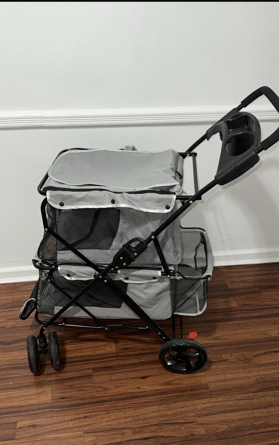 Gray Pet Stroller for 2