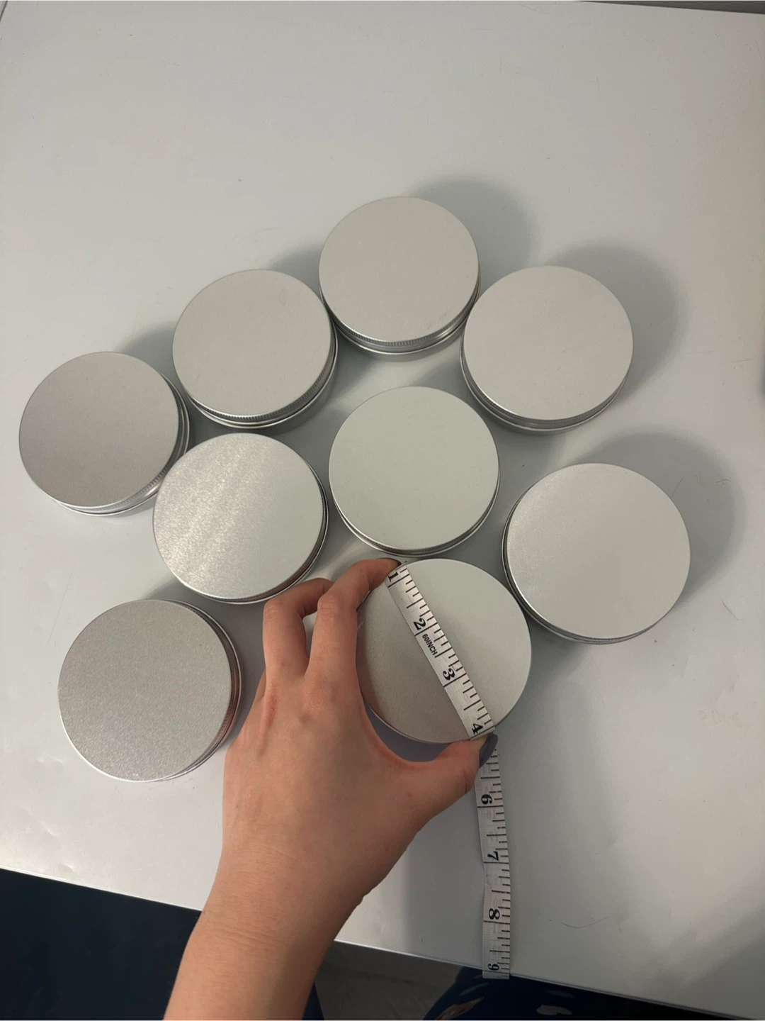 Set of 9 Silver Round Metal Tins - photo 3