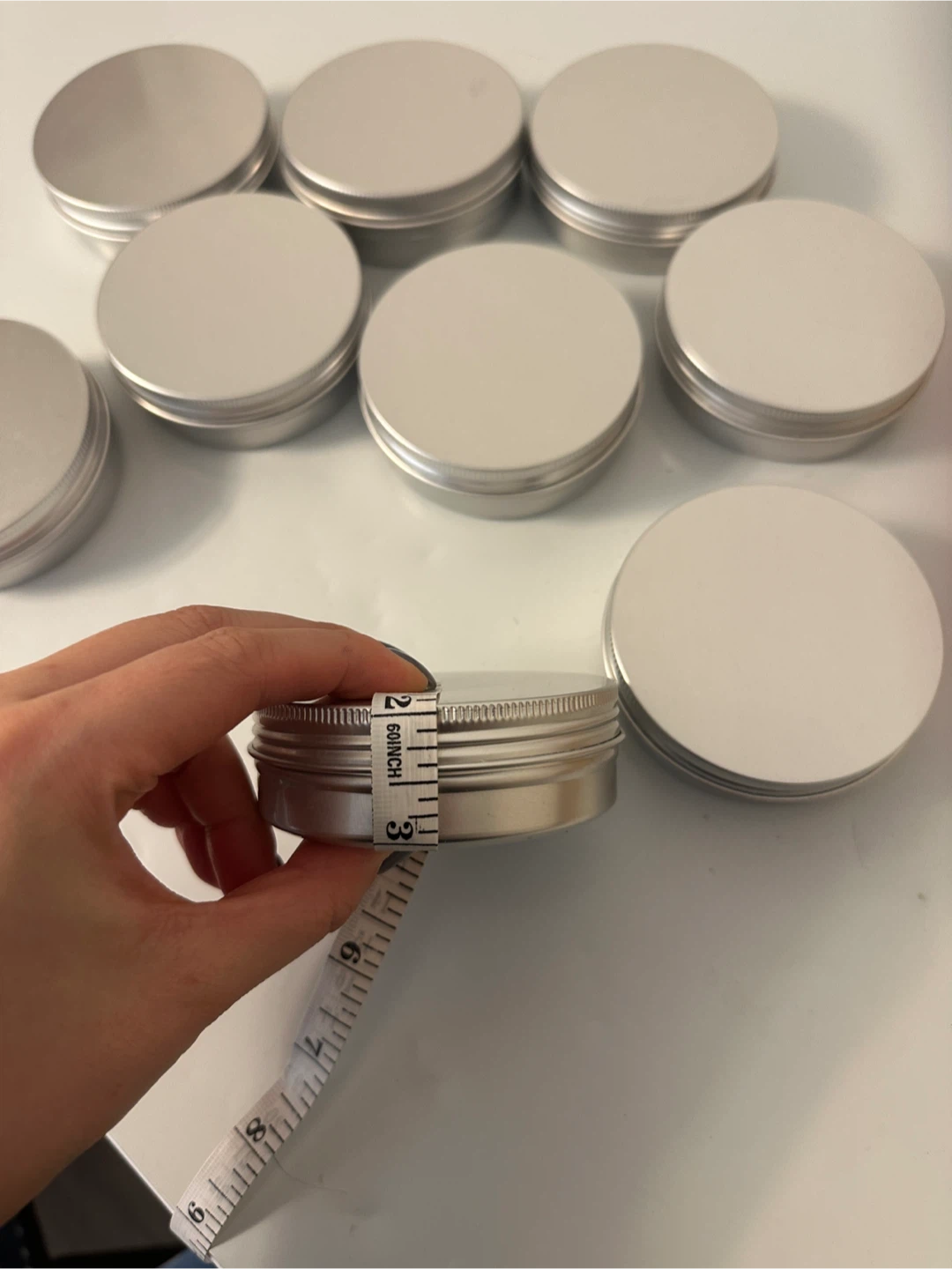 Set of 9 Silver Round Metal Tins - photo 2
