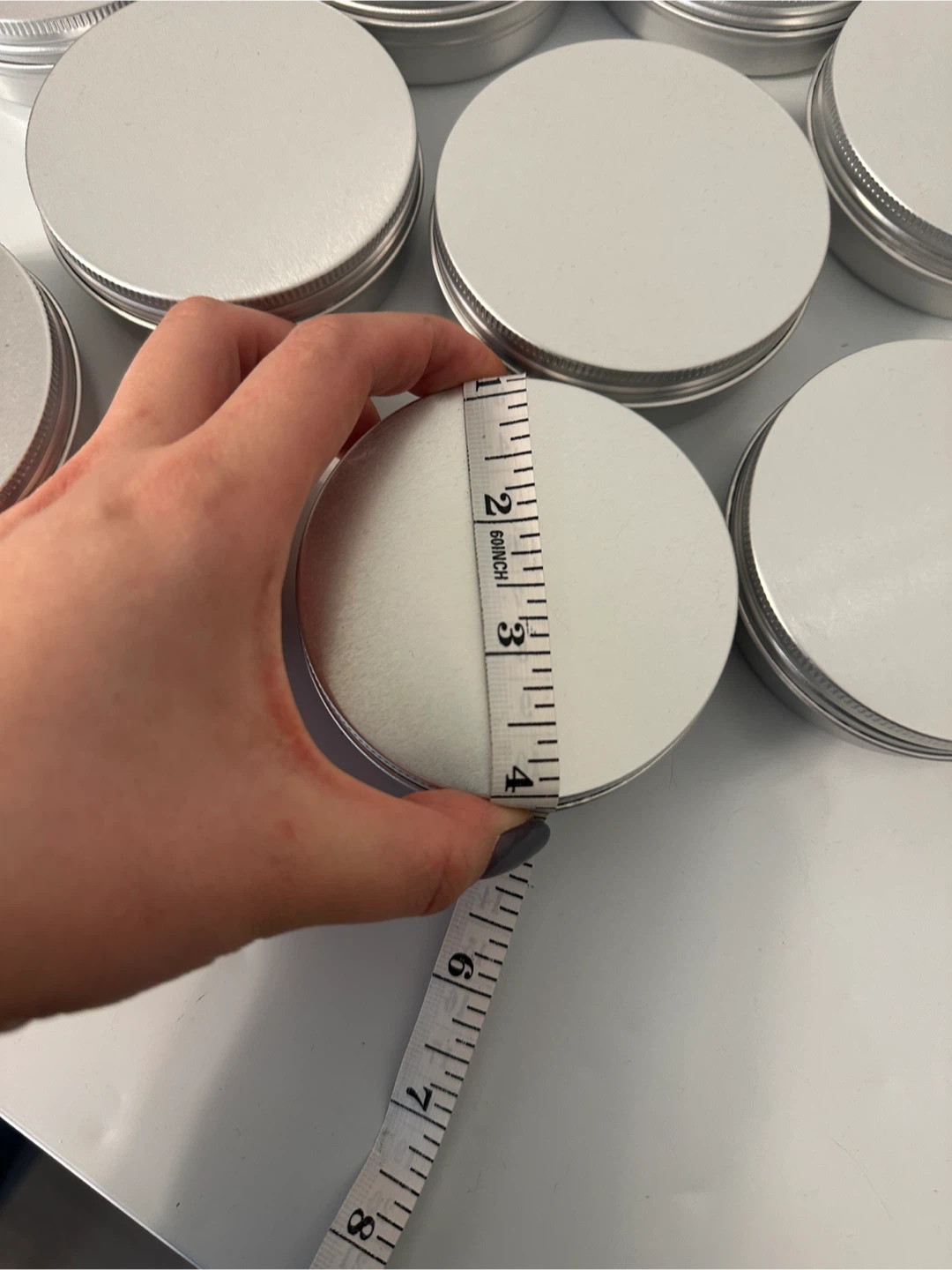 Set of 9 Silver Round Metal Tins