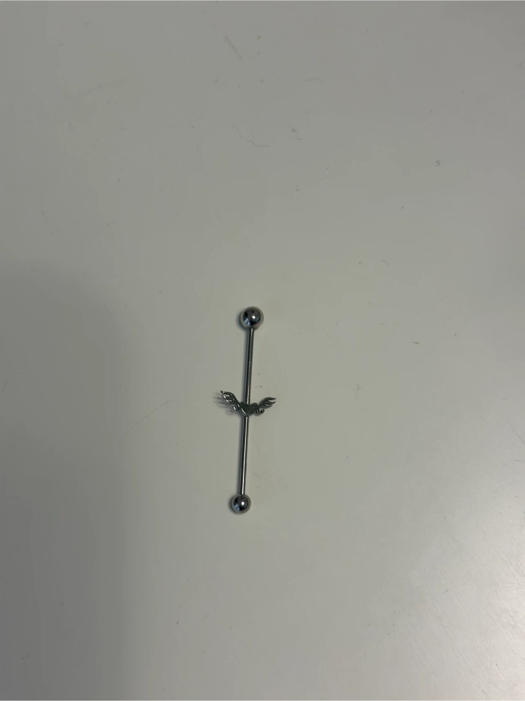 Industrial Piercing Bar with Wings Charm