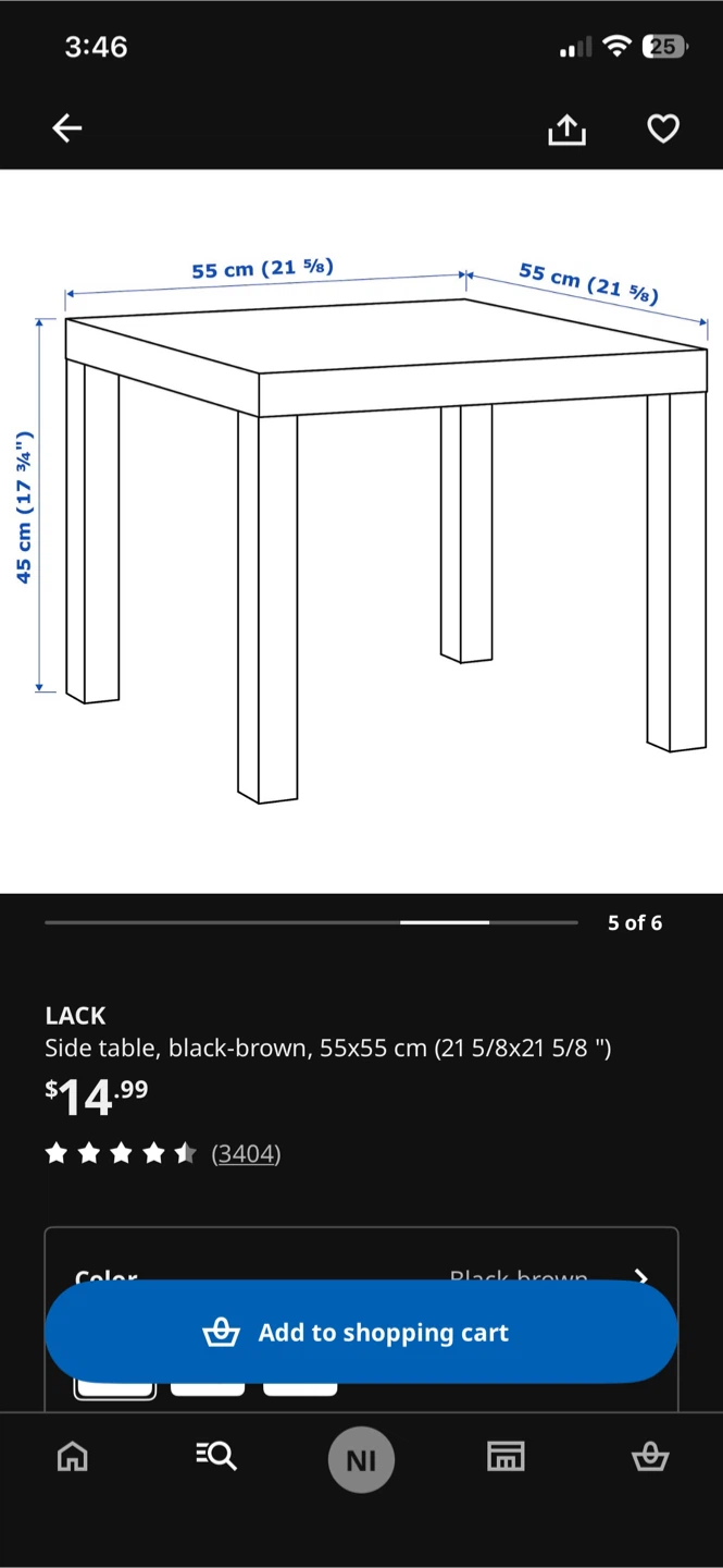 IKEA LACK Side Table - Black-Brown - photo 2