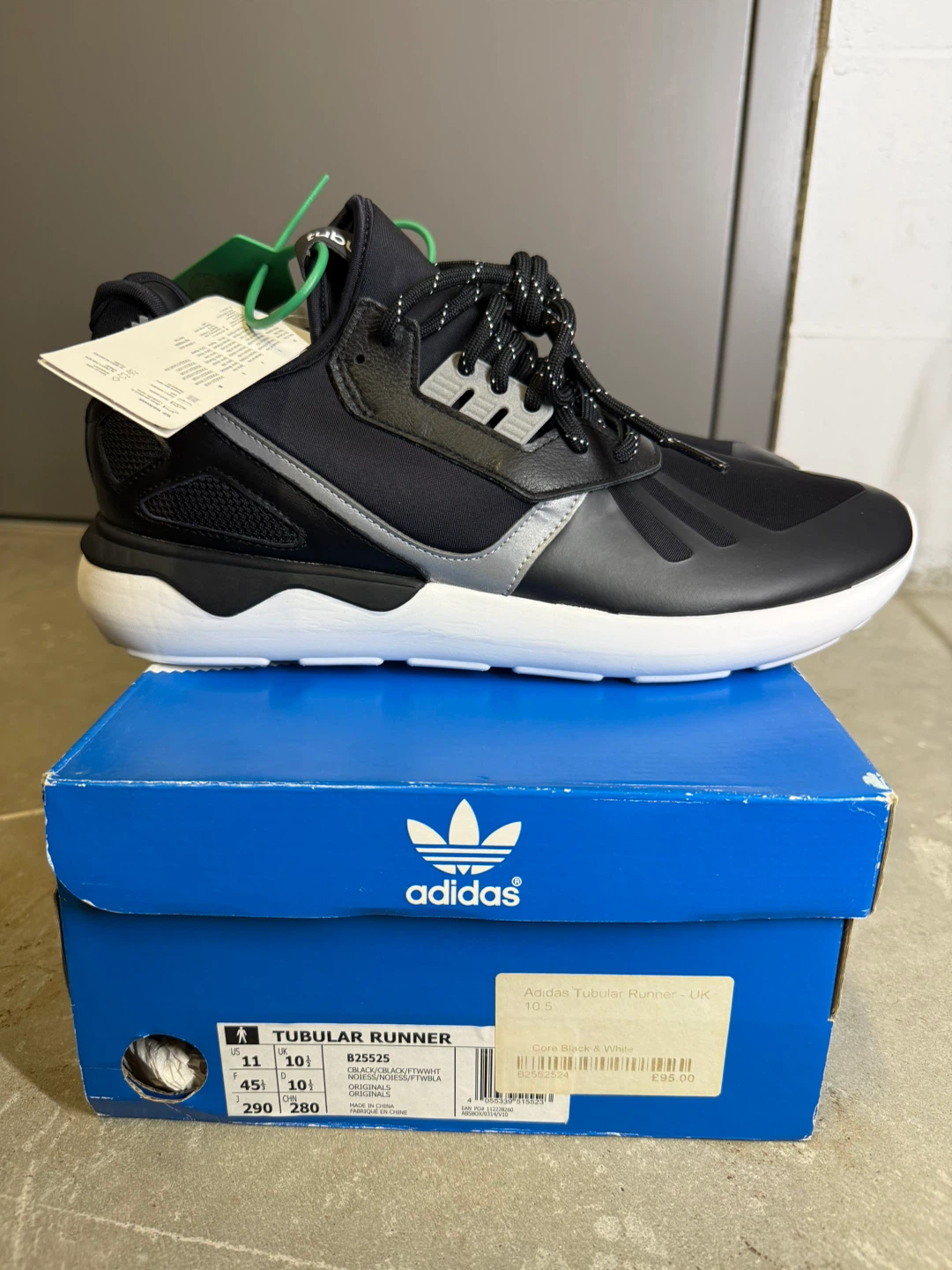 Adidas Tubular Runner Black White Shoes - Men's US 11