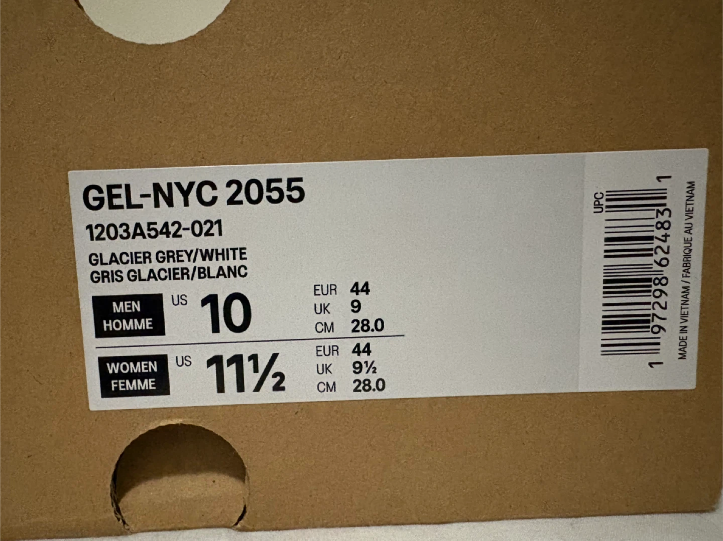 ASICS GEL-NYC 2055 Glacier Grey/White Sneakers US Men's 10 - photo 2