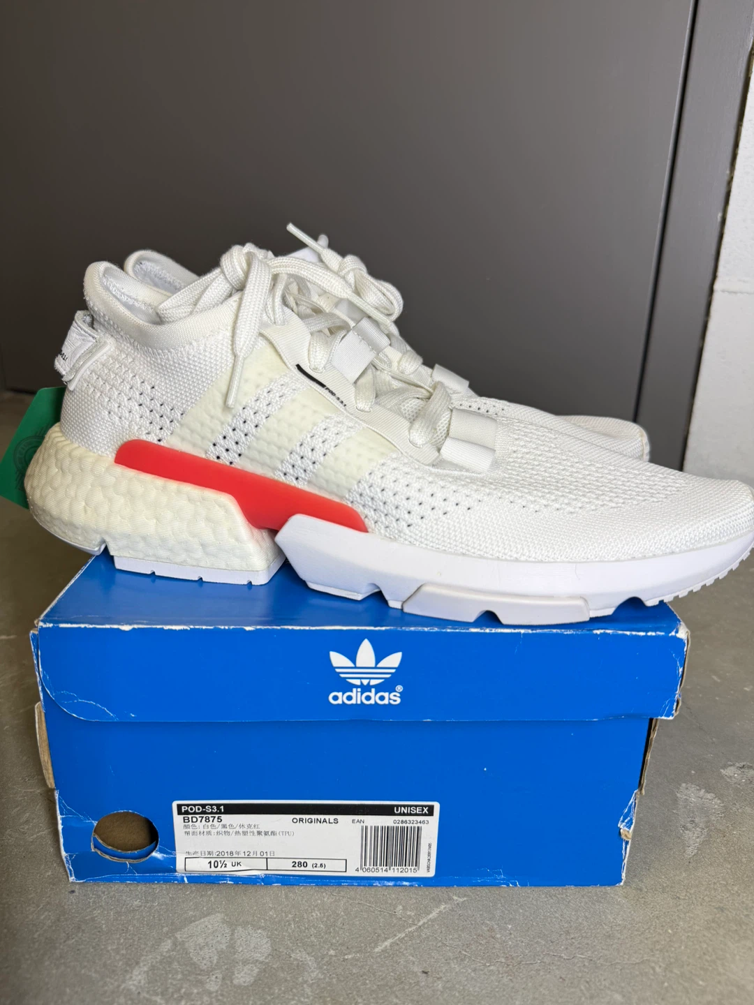 Adidas POD-S3.1 White Sneakers - Size 11