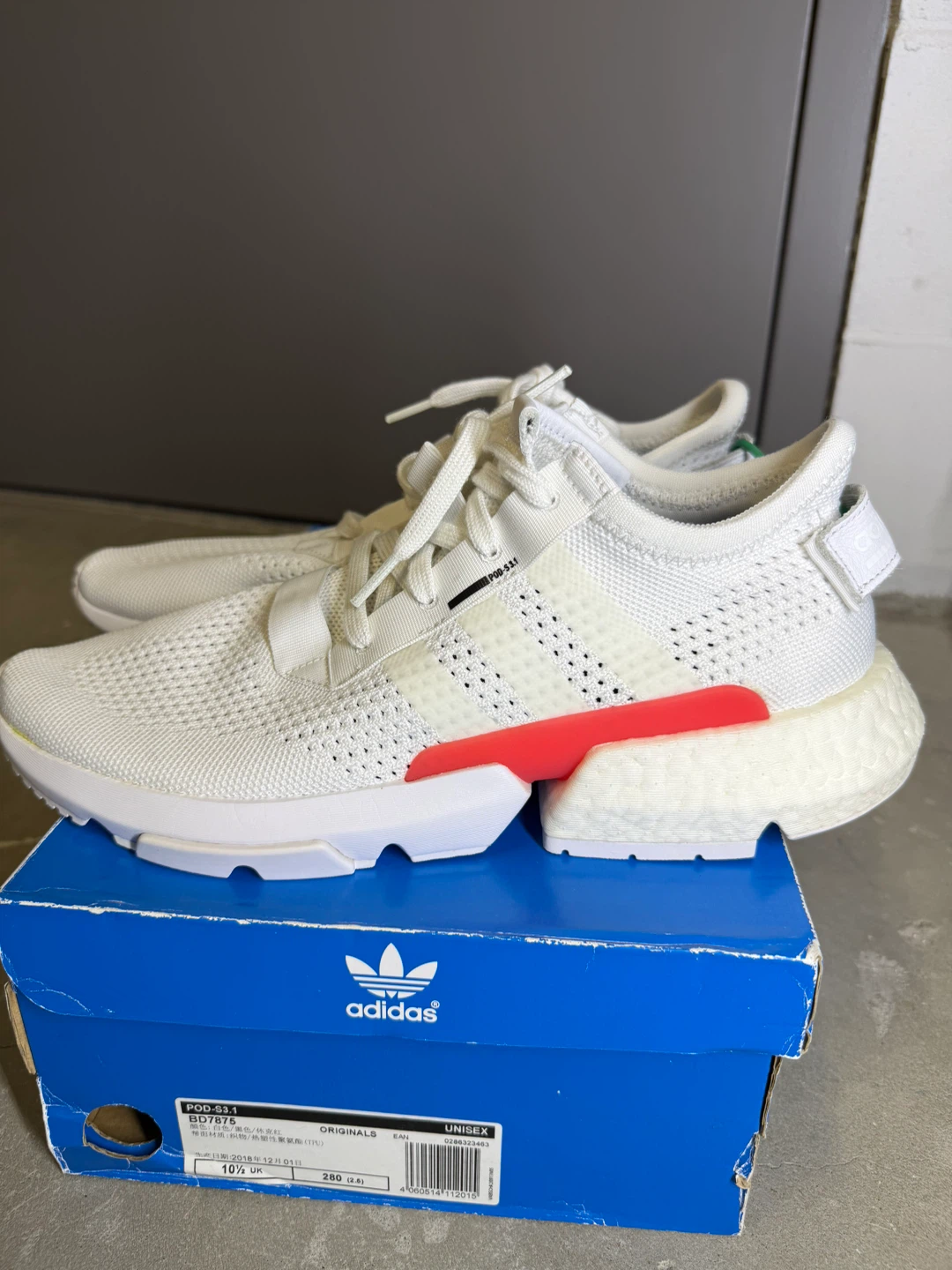 Adidas POD-S3.1 White Sneakers - Size 11 - photo 2