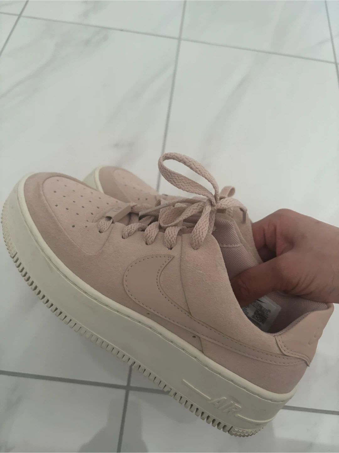 Nike Air Force 1 Pink Beige Suede Sneakers 36 - photo 2