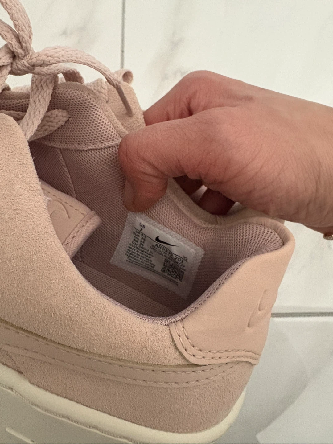 Nike Air Force 1 Pink Beige Suede Sneakers 36 - photo 3