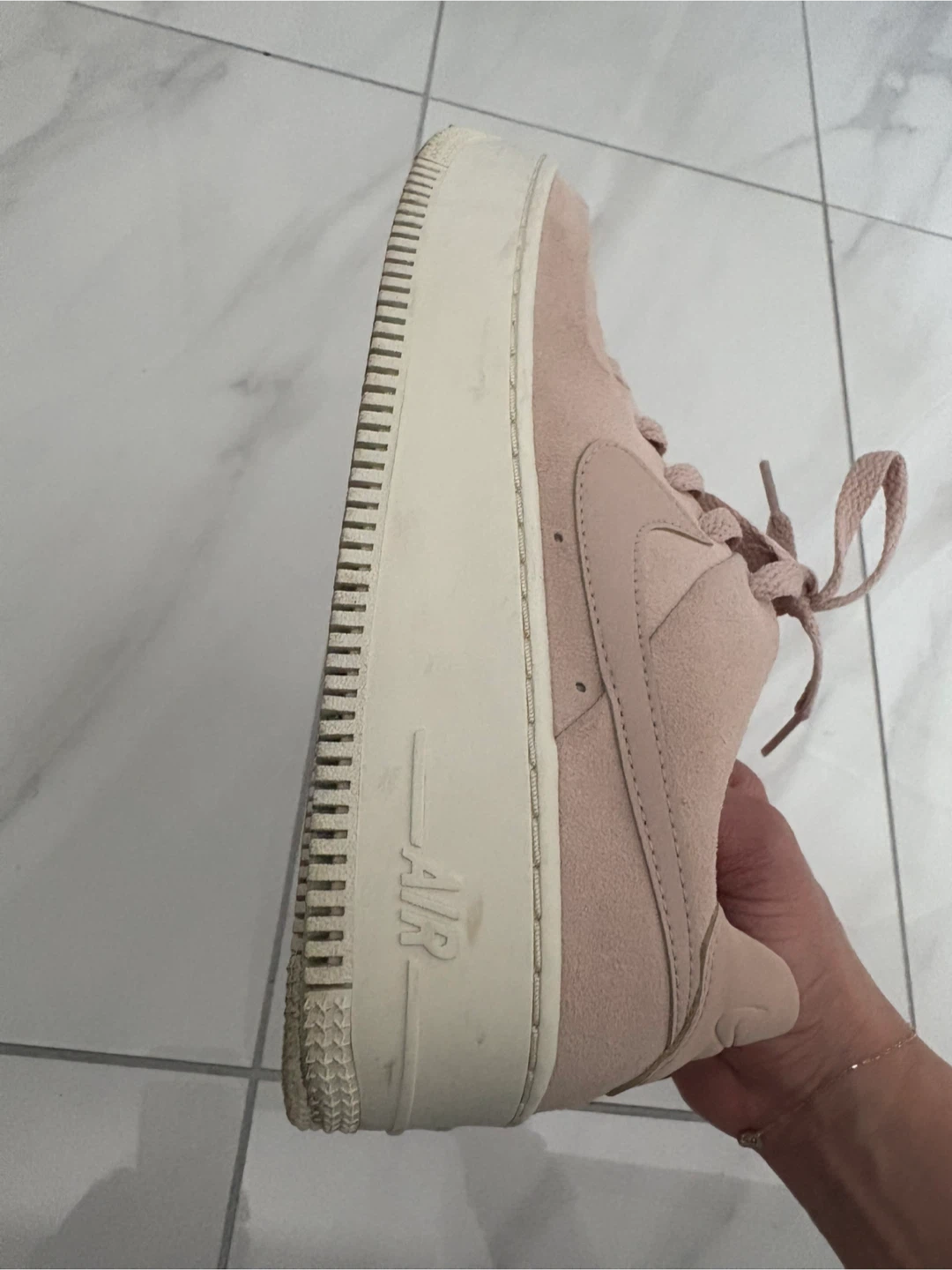 Nike Air Force 1 Pink Beige Suede Sneakers 36 - photo 4