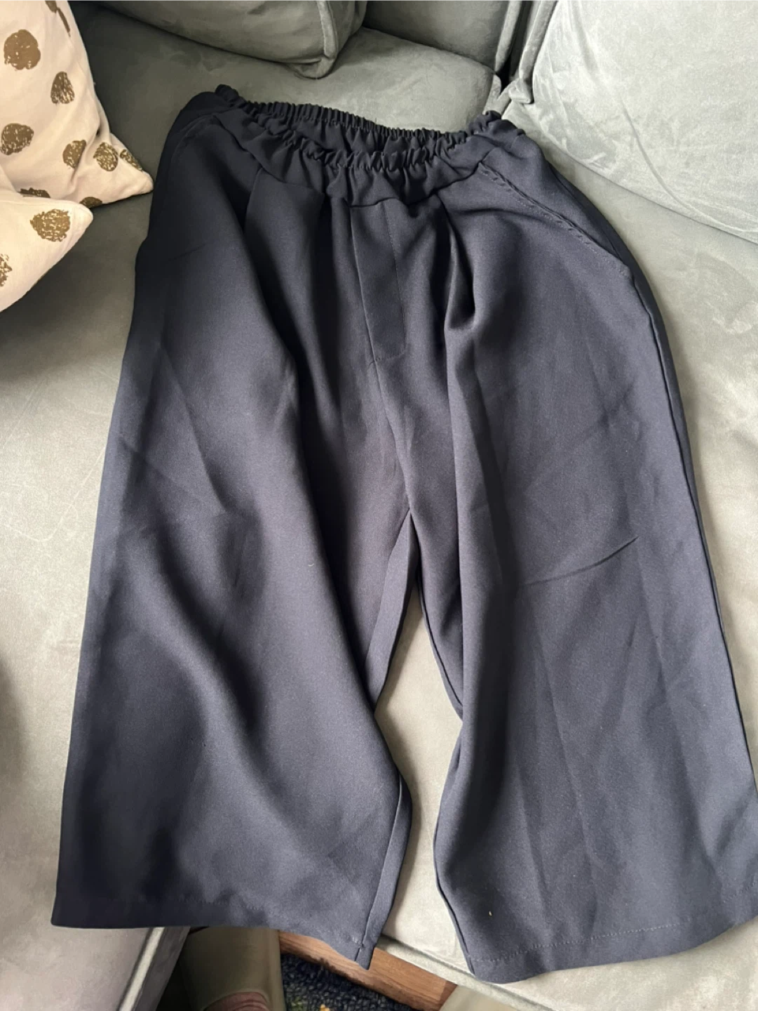 Black Cropped Wide Leg Pants - photo 2