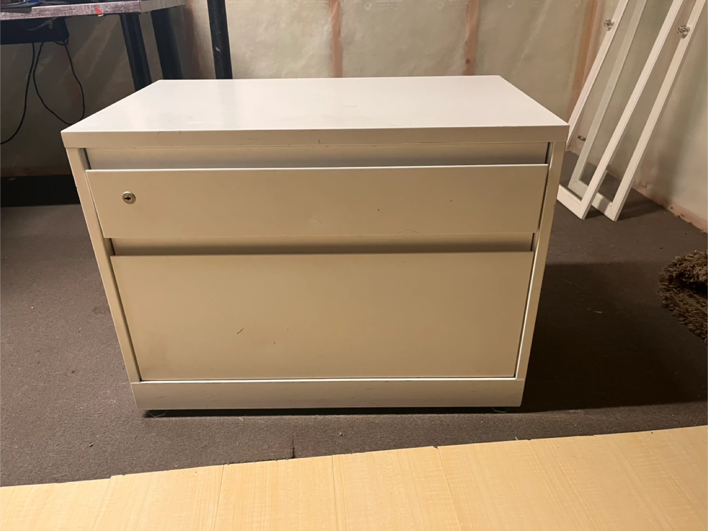 White 2-Drawer Metal Filing Cabinet