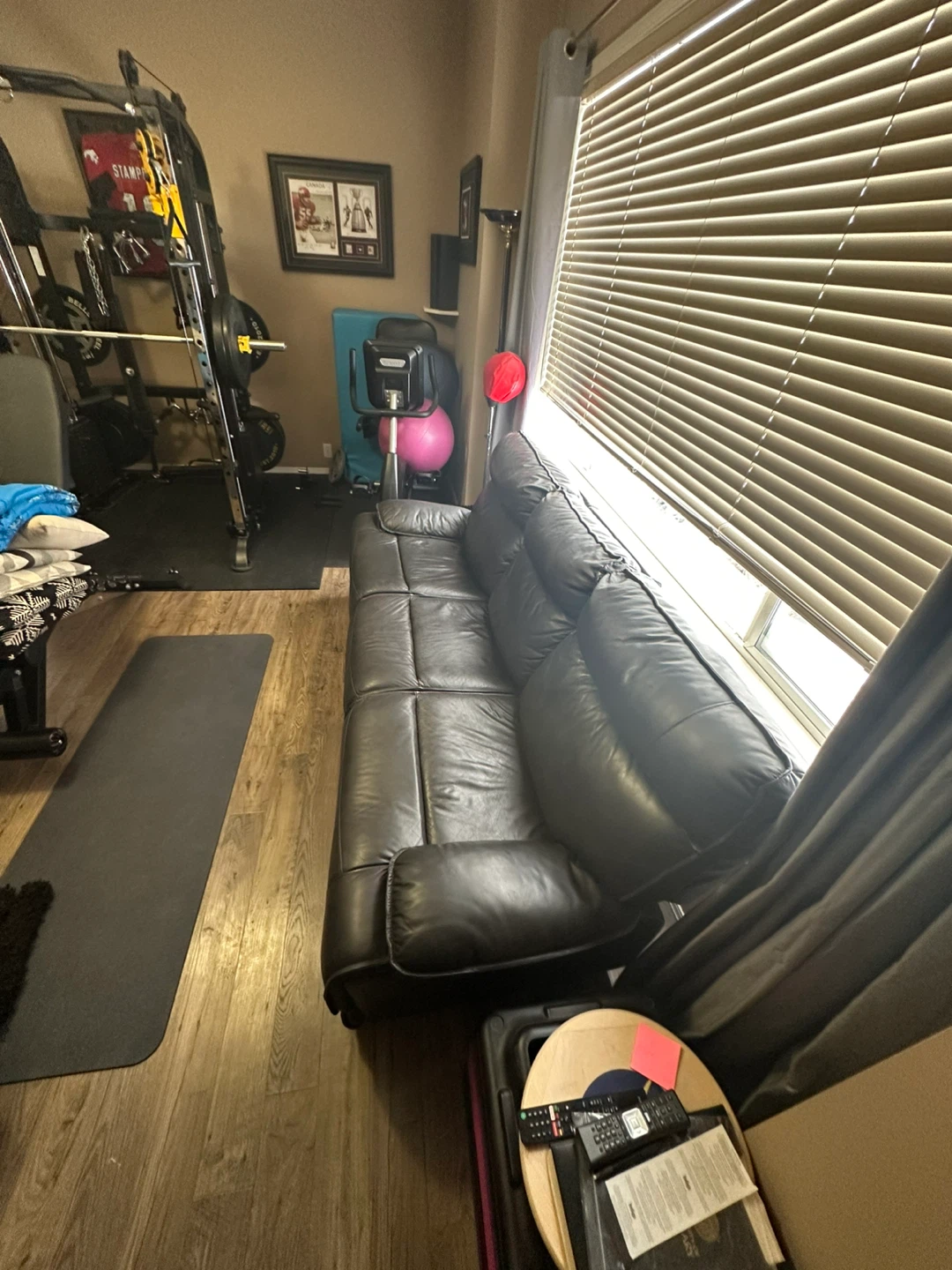 Black Leather 3-Seater Reclining Sofa - photo 3