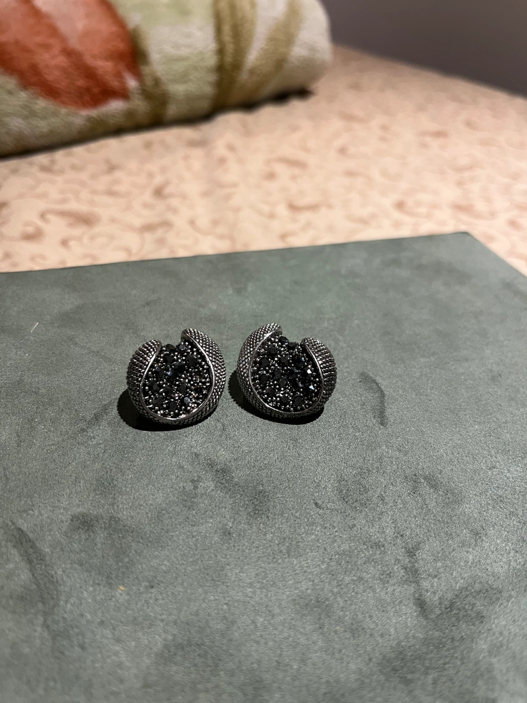 Sparkly Black Stud Earrings