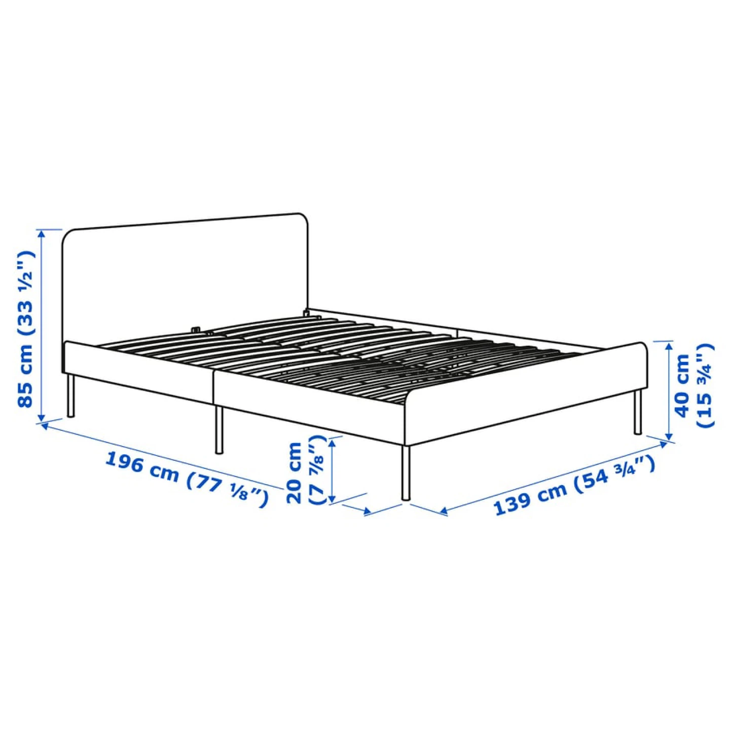 IKEA MALM Bed Frame -Full Size - Black-Brown - photo 3