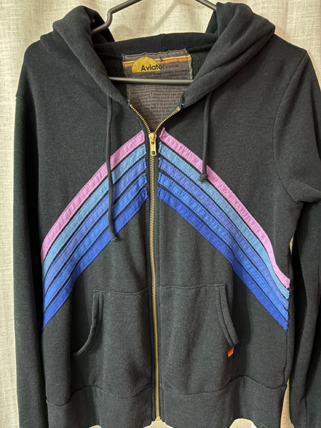 Aviator Nation Rainbow Zip Hoodie