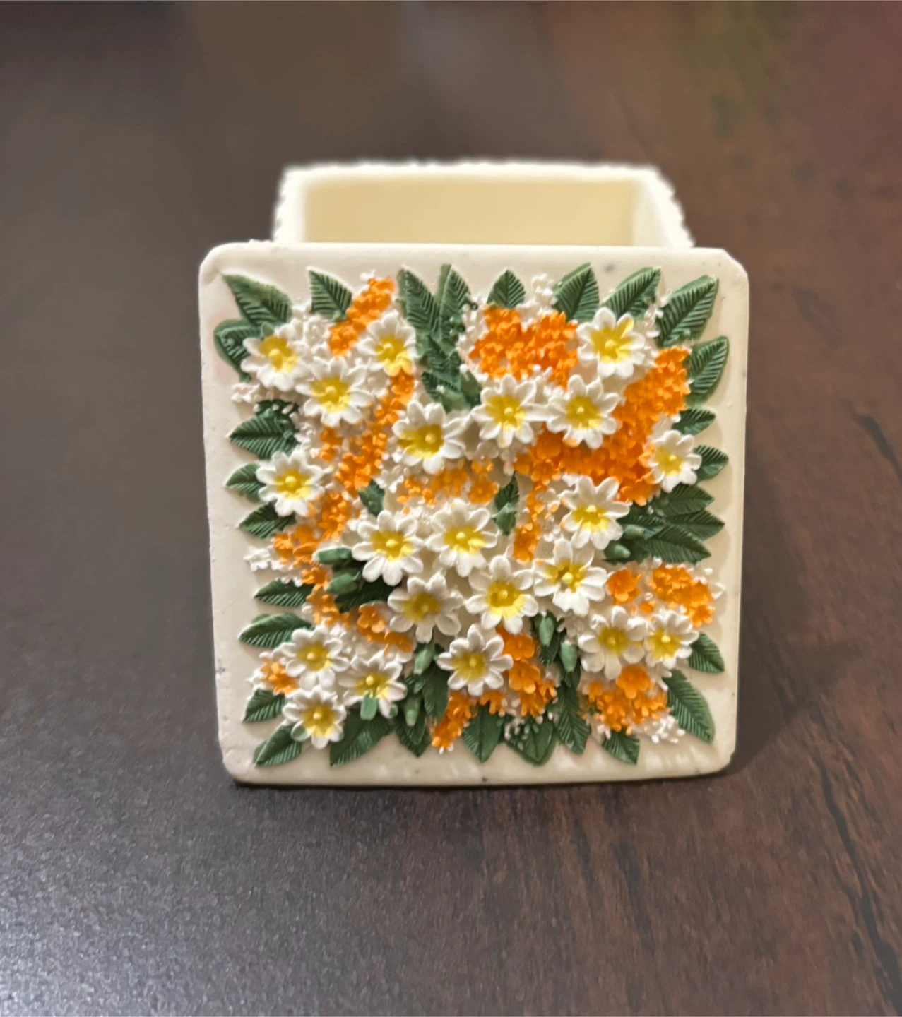 NEW-Decorative Trinket Box with Floral Design