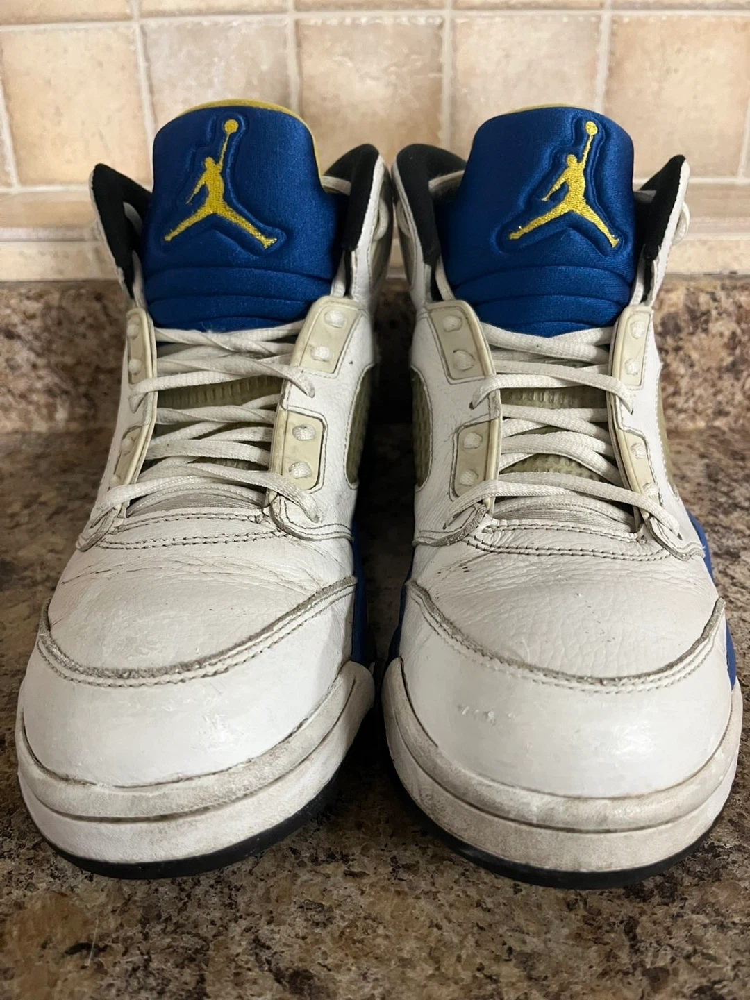 Air Jordan 5 Retro White Blue Yellow "Laney" 23 - photo 5