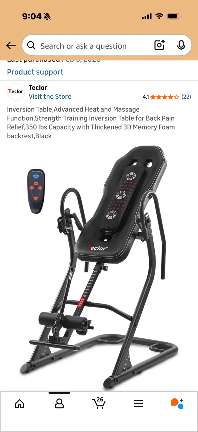 Teclor Inversion Table with Heat and Massage - photo 2