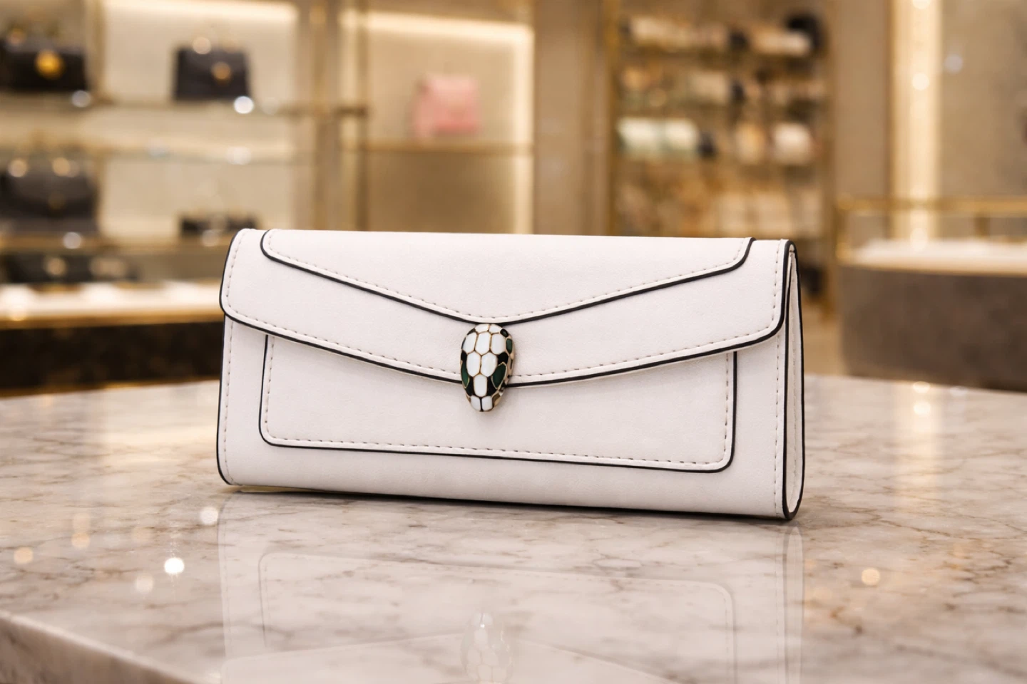 BVLGARI White Serpenti Forever Wallet - photo 2