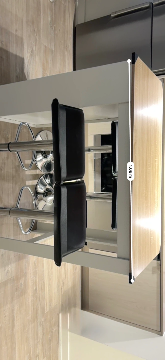 Kitchen Island Table with 3 Shelves and 4 Bar Stools - photo 5