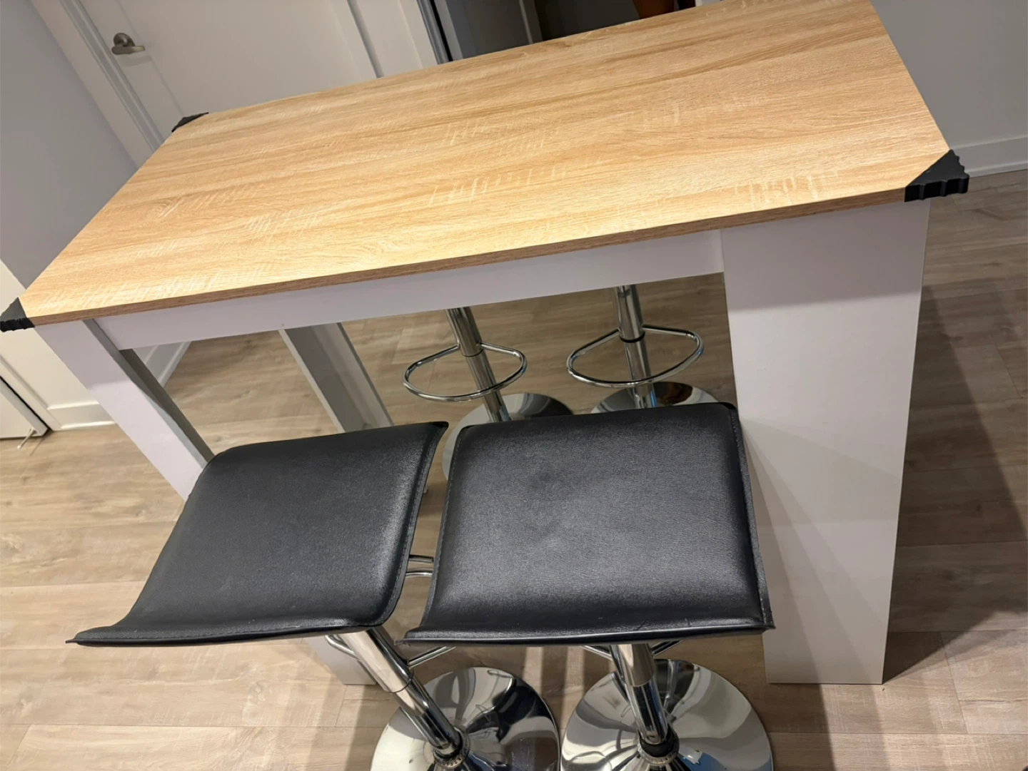 Kitchen Island Table with 3 Shelves and 4 Bar Stools - photo 3