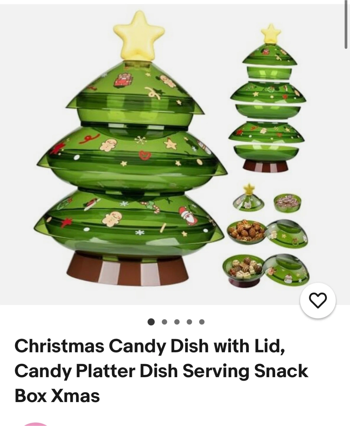 New 🥕Christmas Tree Candy Dish Serving Platter with Lid