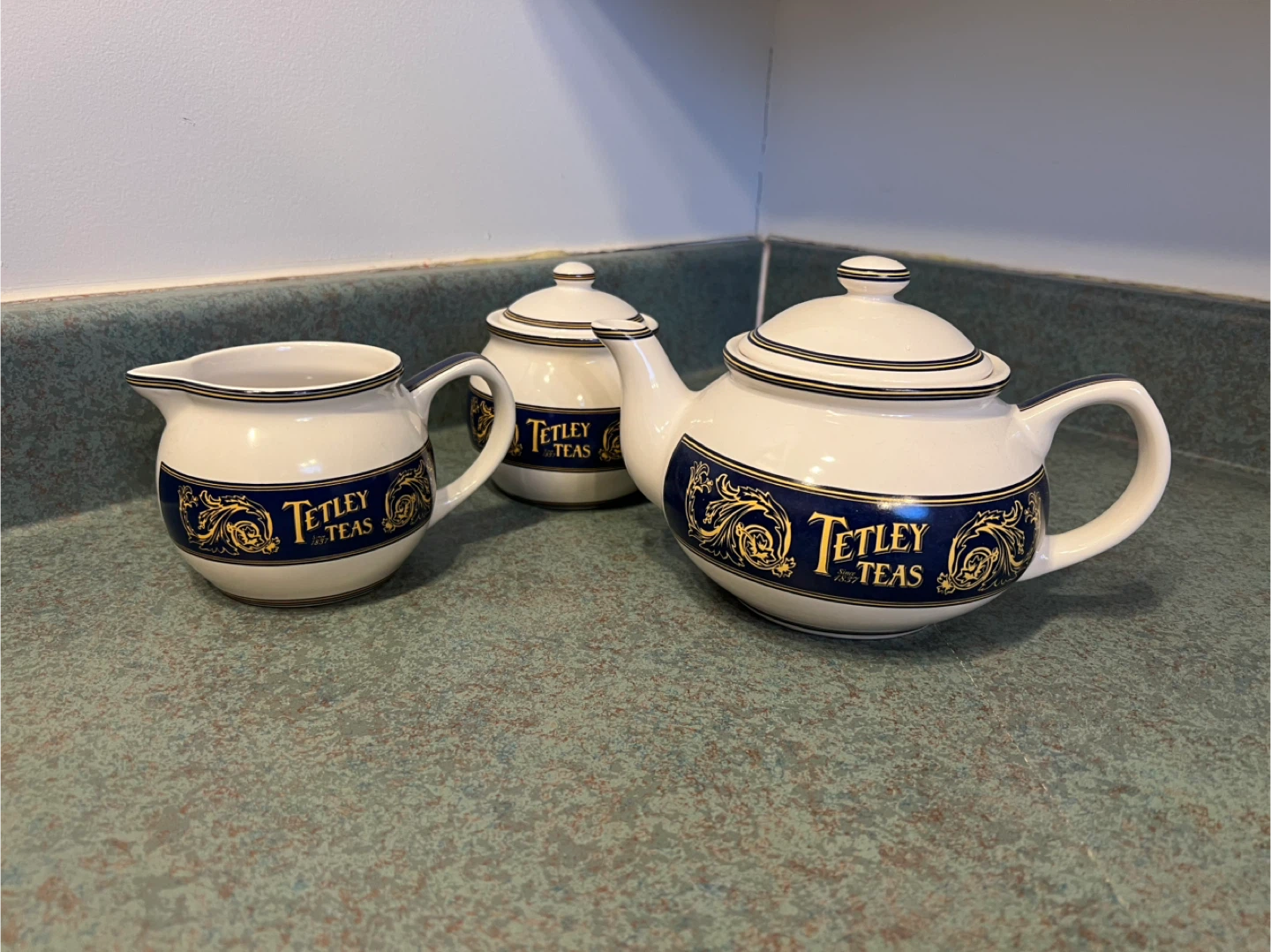 Tetley Teas Creamer, Sugar Bowl & Teapot Set