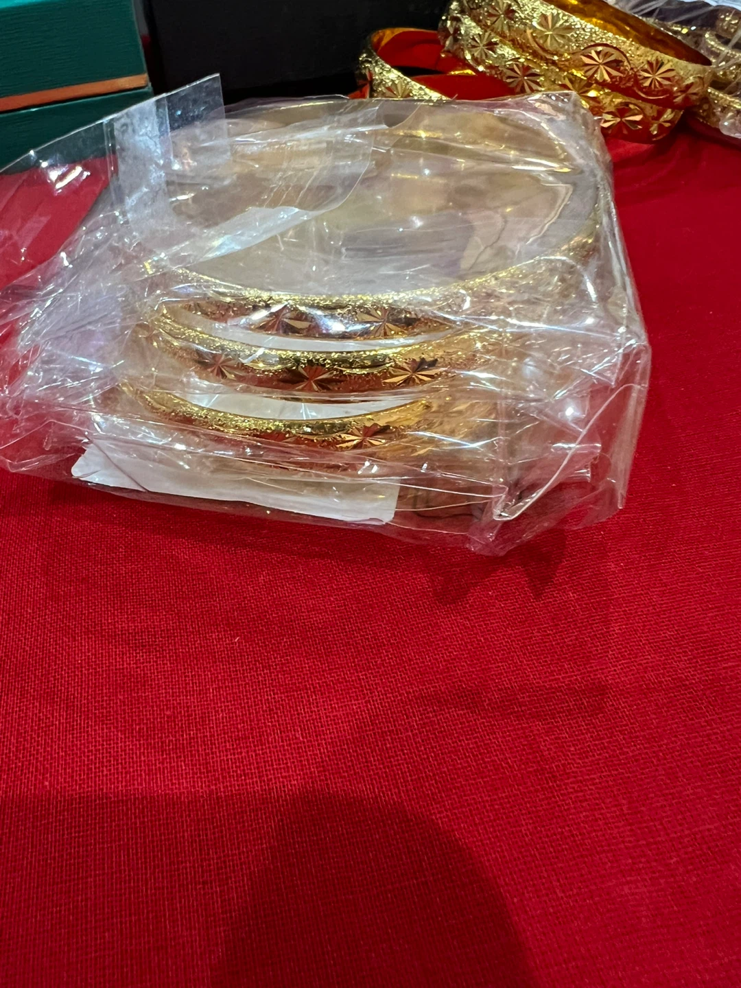 Set of 6 Gold plated Bangles, bracelet - photo 2