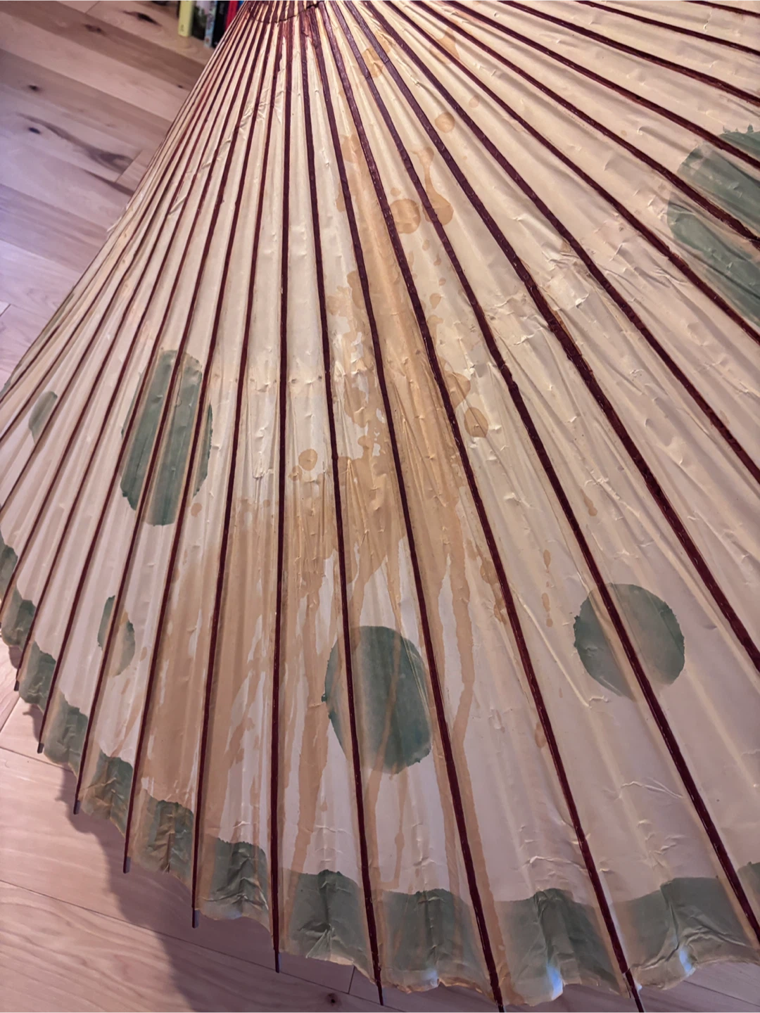 Paper & Bamboo Parasol (Umbrella) with Polka Dots - photo 4