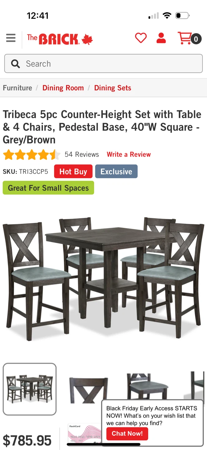 Tribeca 5pc Counter-Height Dining Set