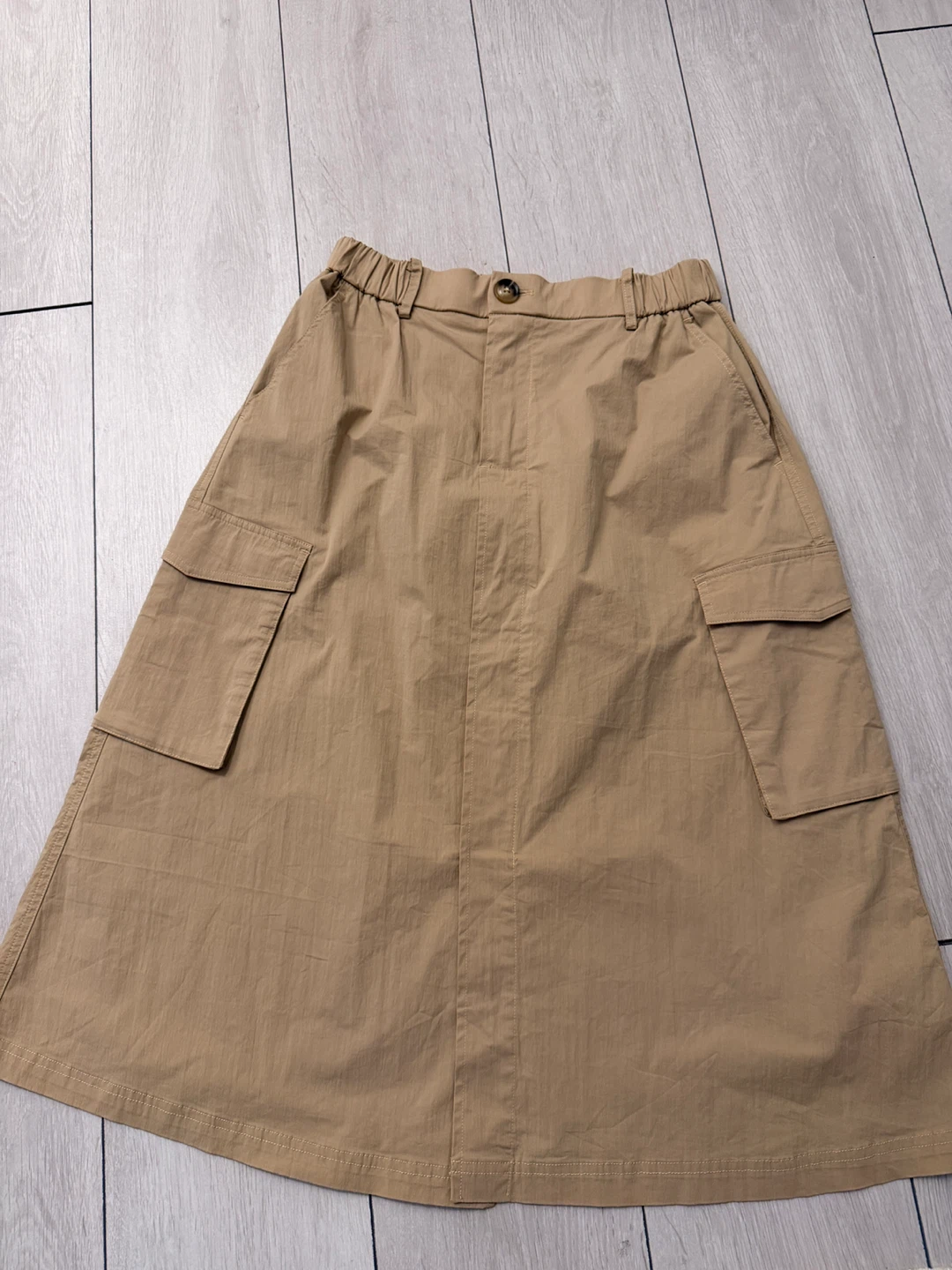 URBAN REVIVO Tan Cargo Midi Skirt - Size M