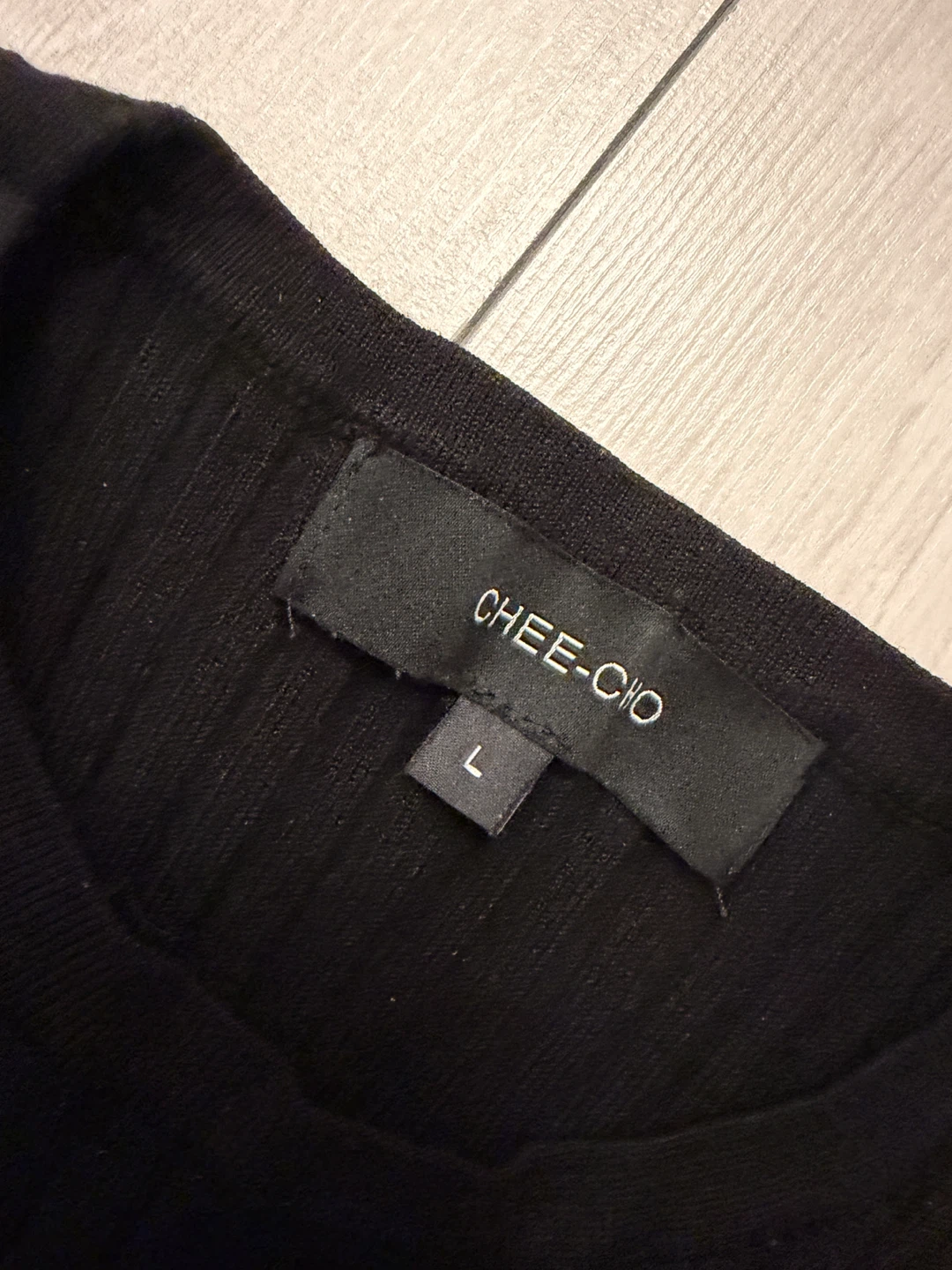 CHE-CHO Black and Blue Striped Knit Top Size L - photo 2