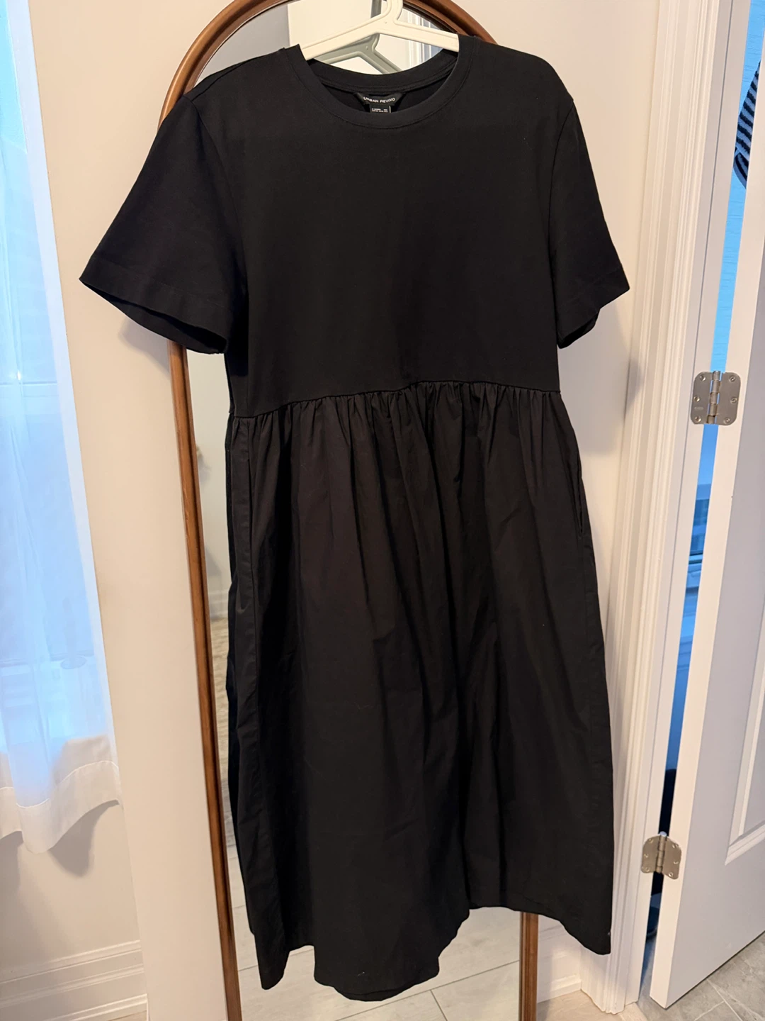 URBAN REVIVO Black T-Shirt Dress