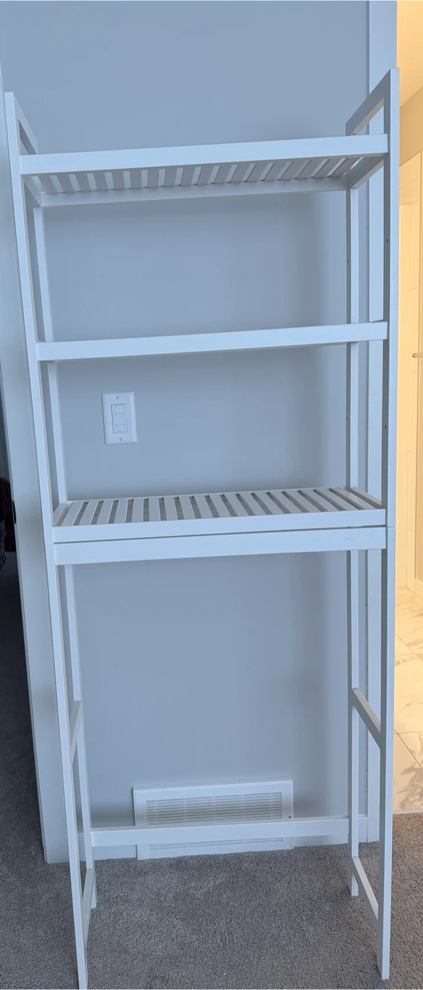 White Over-the-Toilet Shelf Unit