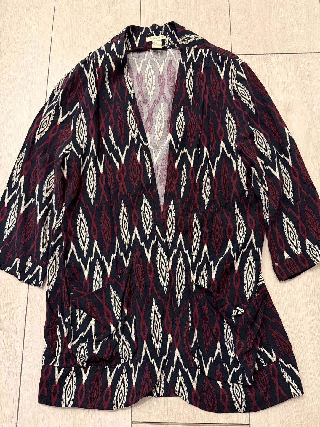 Forever 21 Women's Patterned Open-Front Blazer