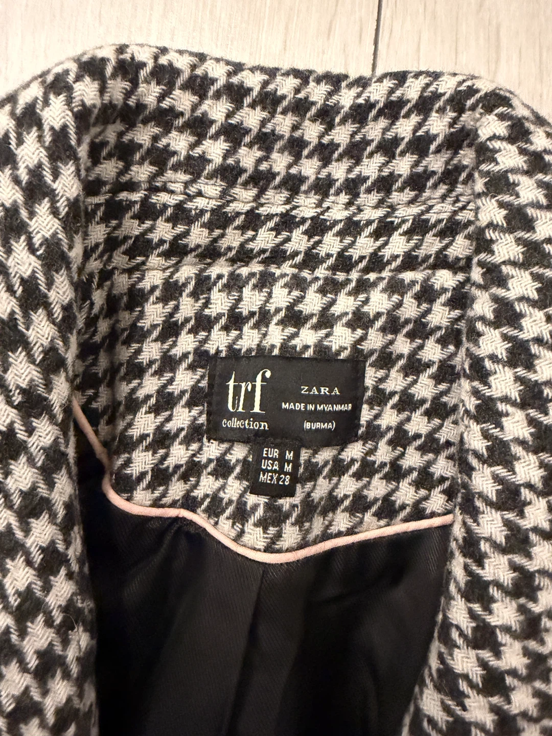 Zara TRF Houndstooth Double-Breasted Coat - Medium - photo 2