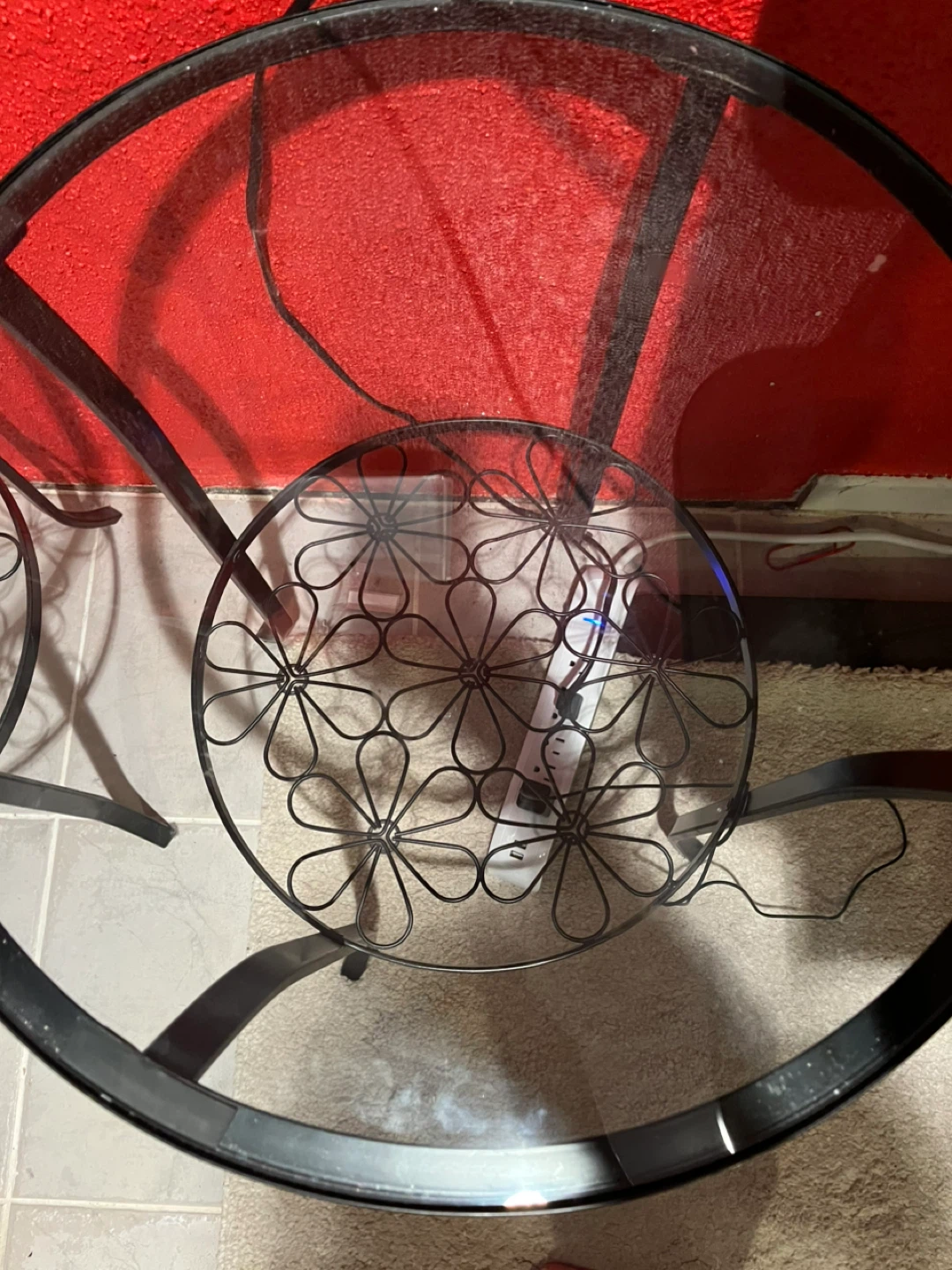 Pair of Metal and Glass Side Tables - photo 2