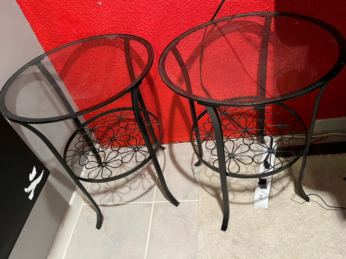 Pair of Metal and Glass Side Tables - photo 4