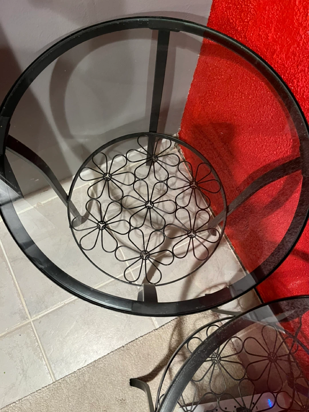 Pair of Metal and Glass Side Tables - photo 5