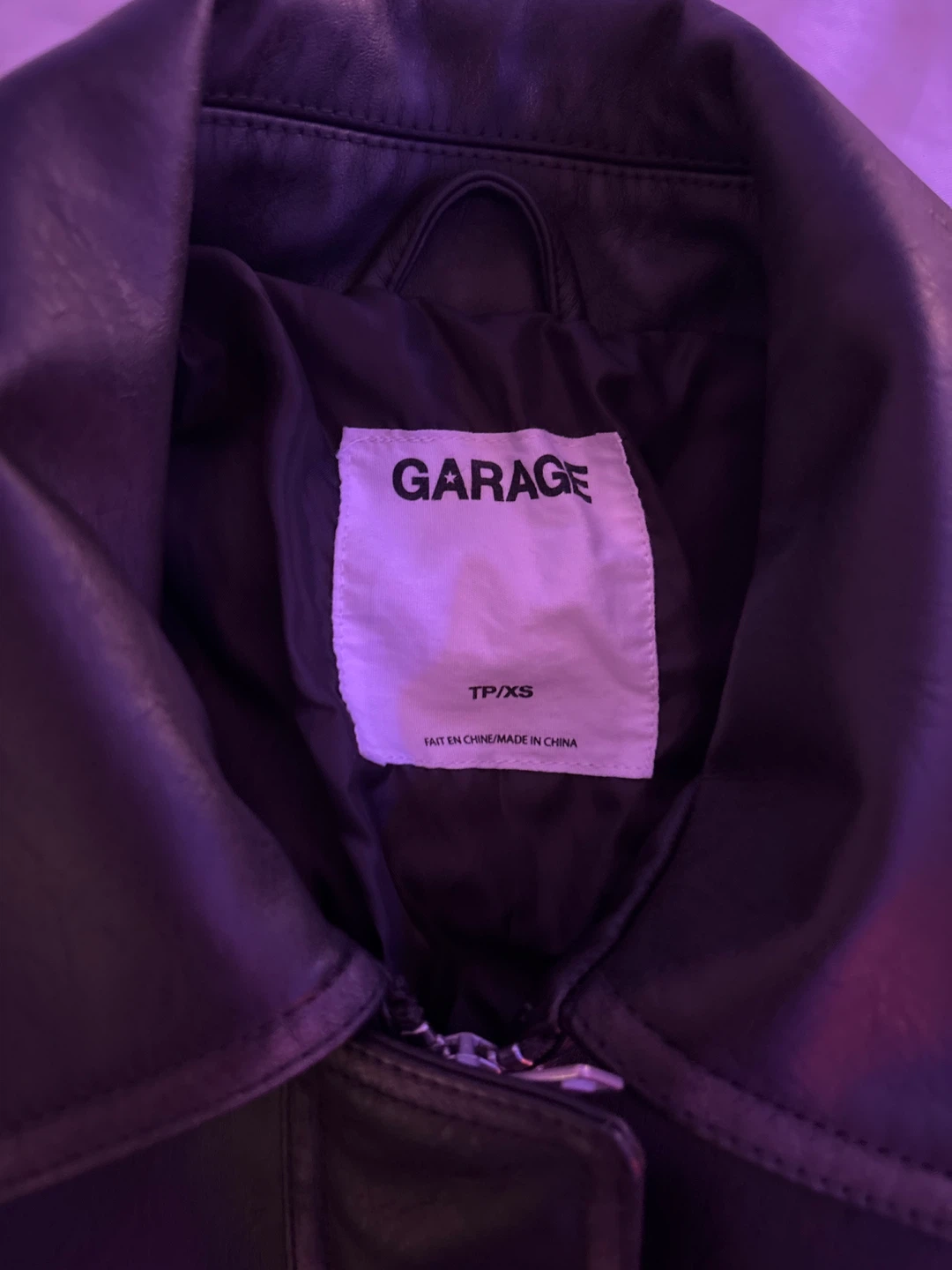 GARAGE Brown Faux Leather Bomber Jacket - photo 2