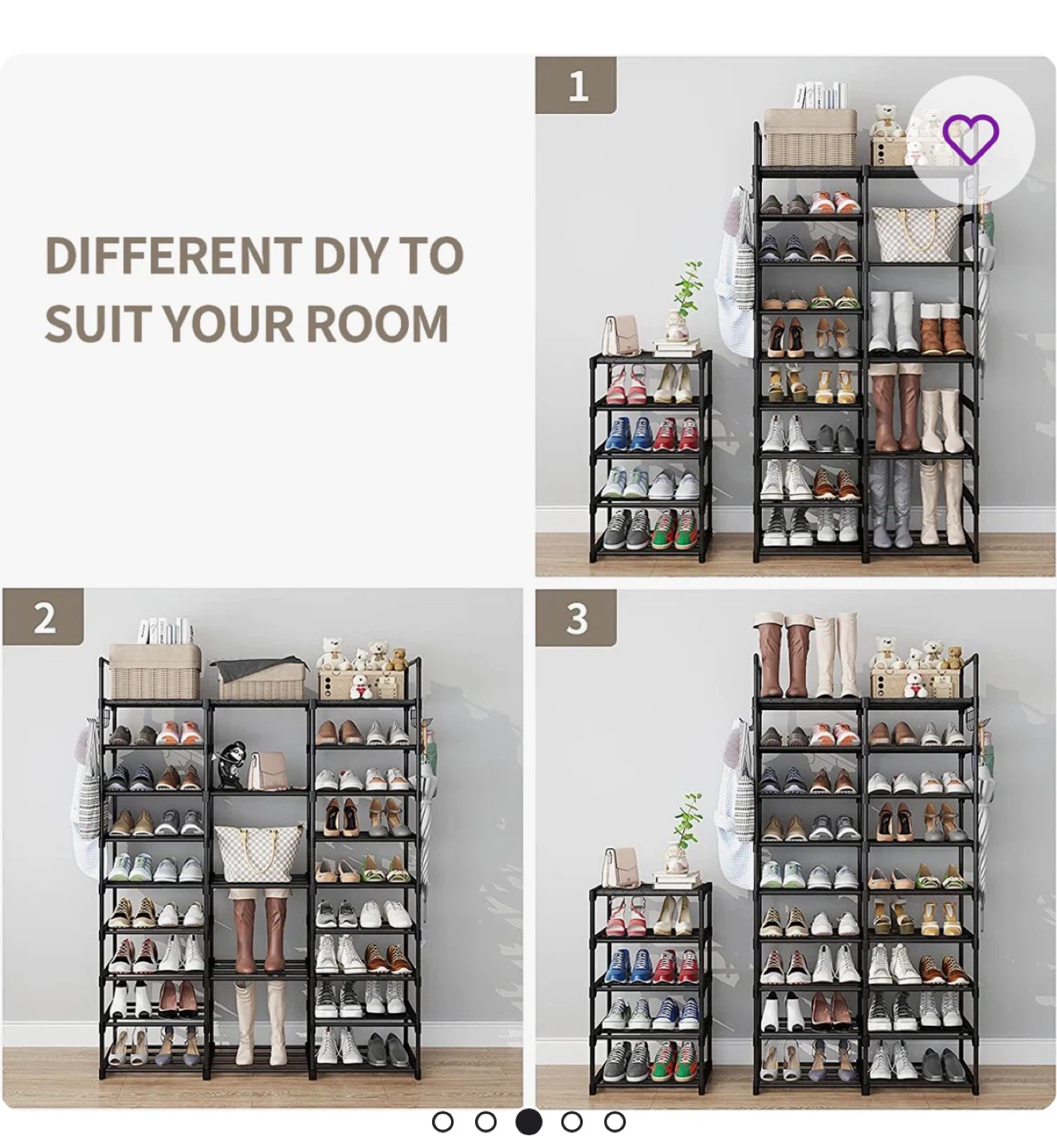 Black Metal Shoe Rack Organizer - photo 2