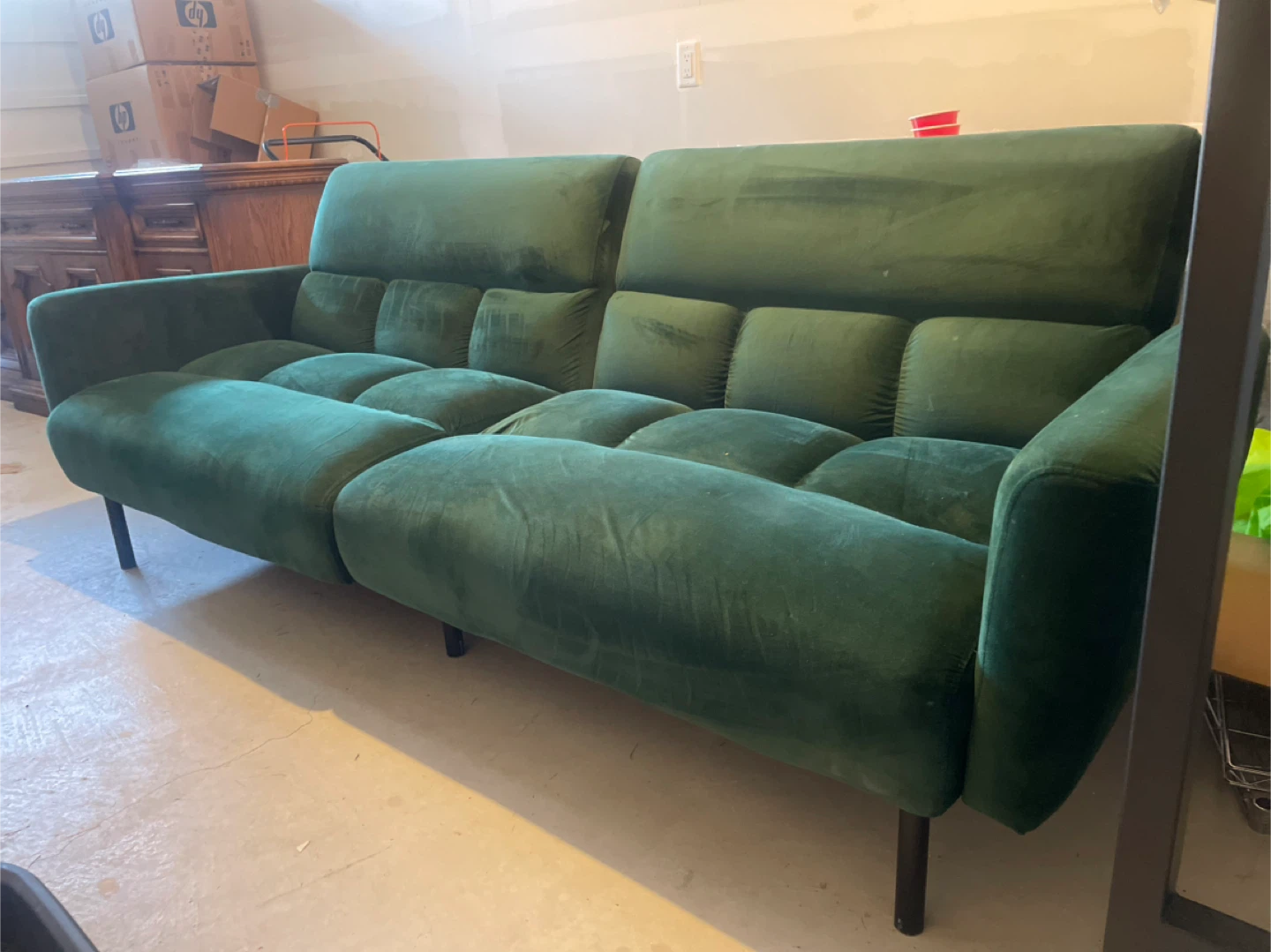 Green Velvet Sofa - photo 4