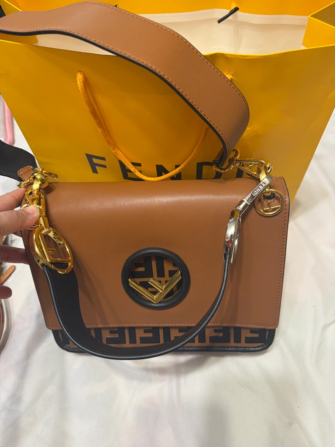 Fendi Brown Leather Shoulder Bag