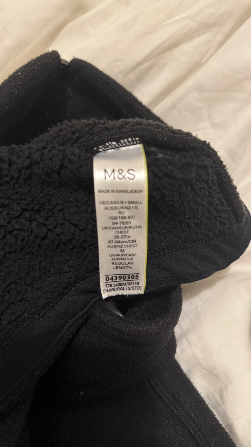 LIKE NEW M&S Charcoal Fleece Zip-Up Jacket - Small - photo 4