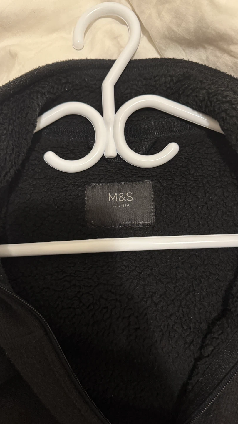 LIKE NEW M&S Charcoal Fleece Zip-Up Jacket - Small - photo 3