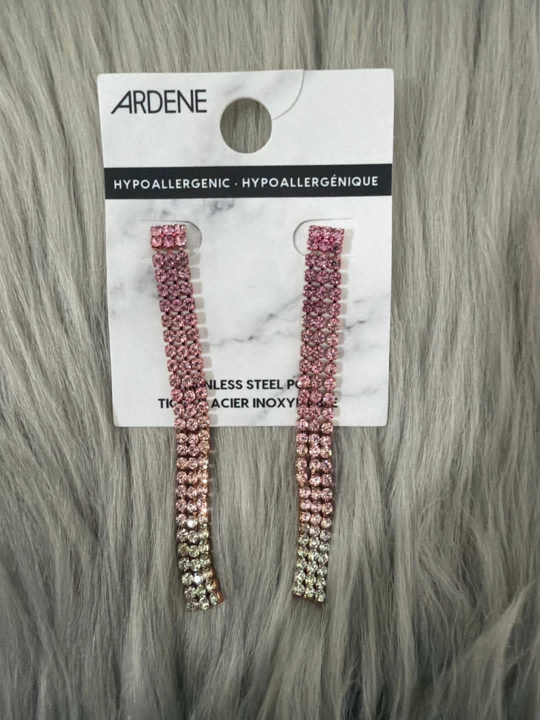 Ardene Dangle Earrings Pink/Silver - photo 2