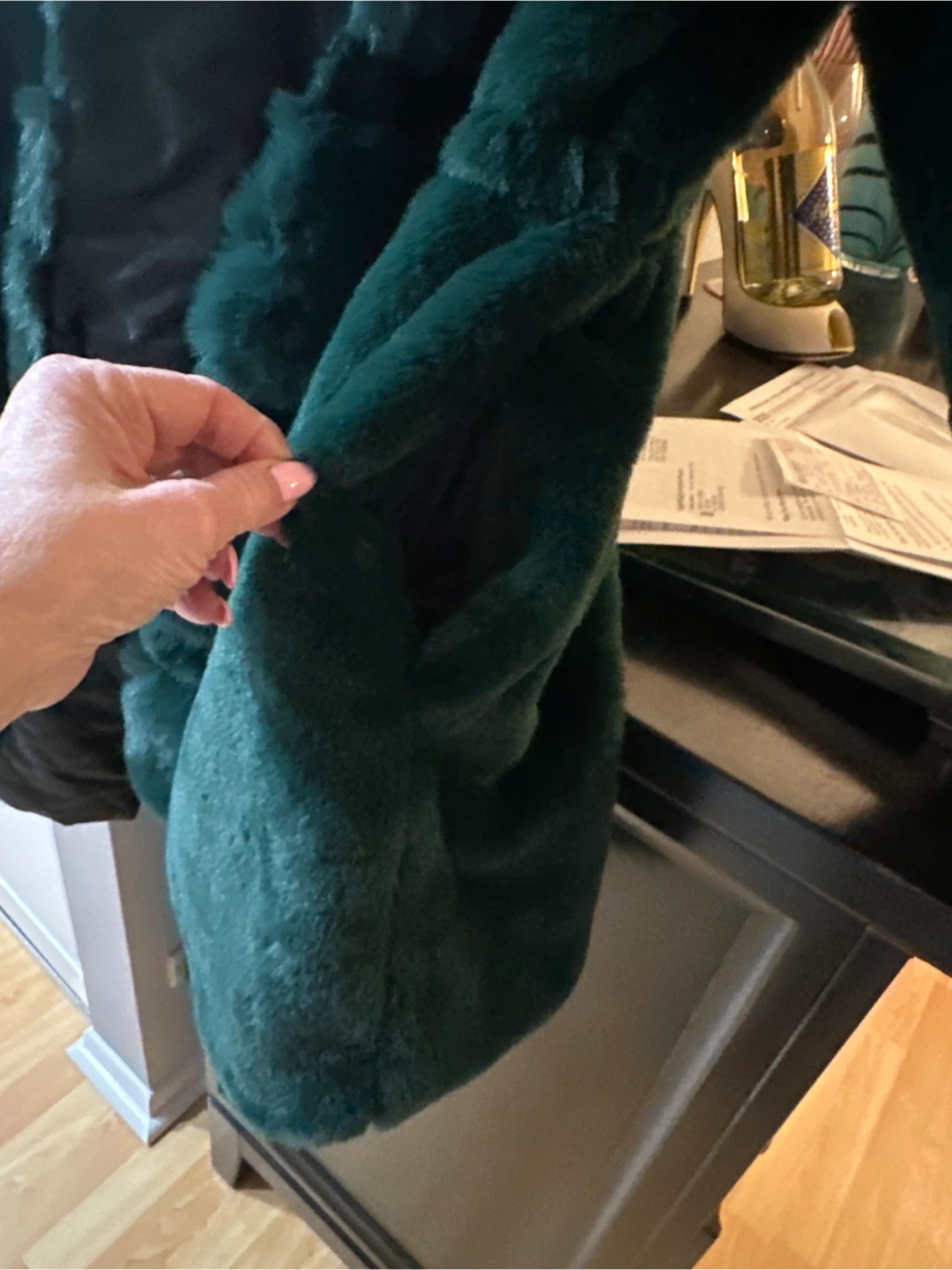 Green Faux Fur Coat - photo 4