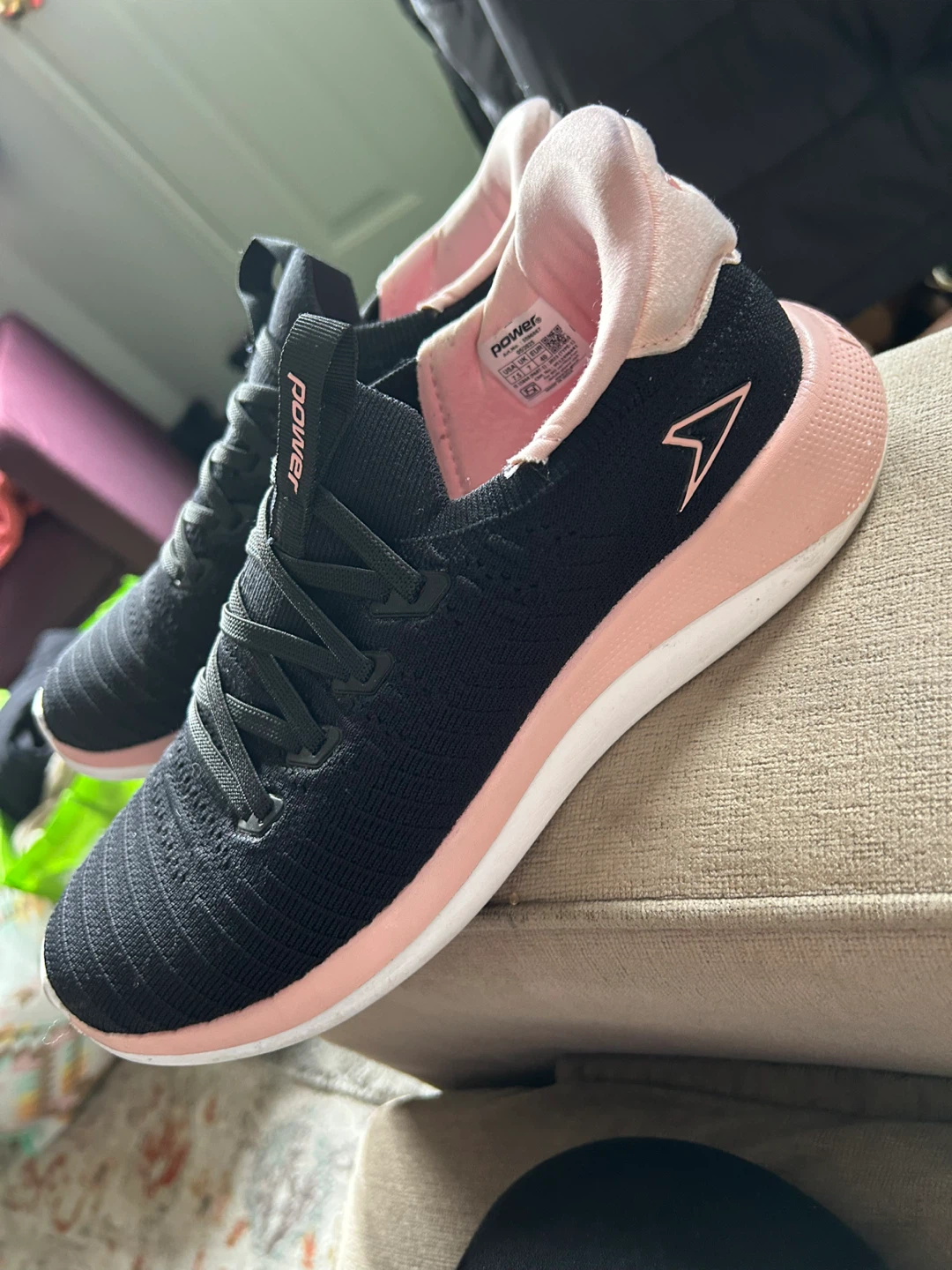 Power Women's Running Shoes - Black/Pink